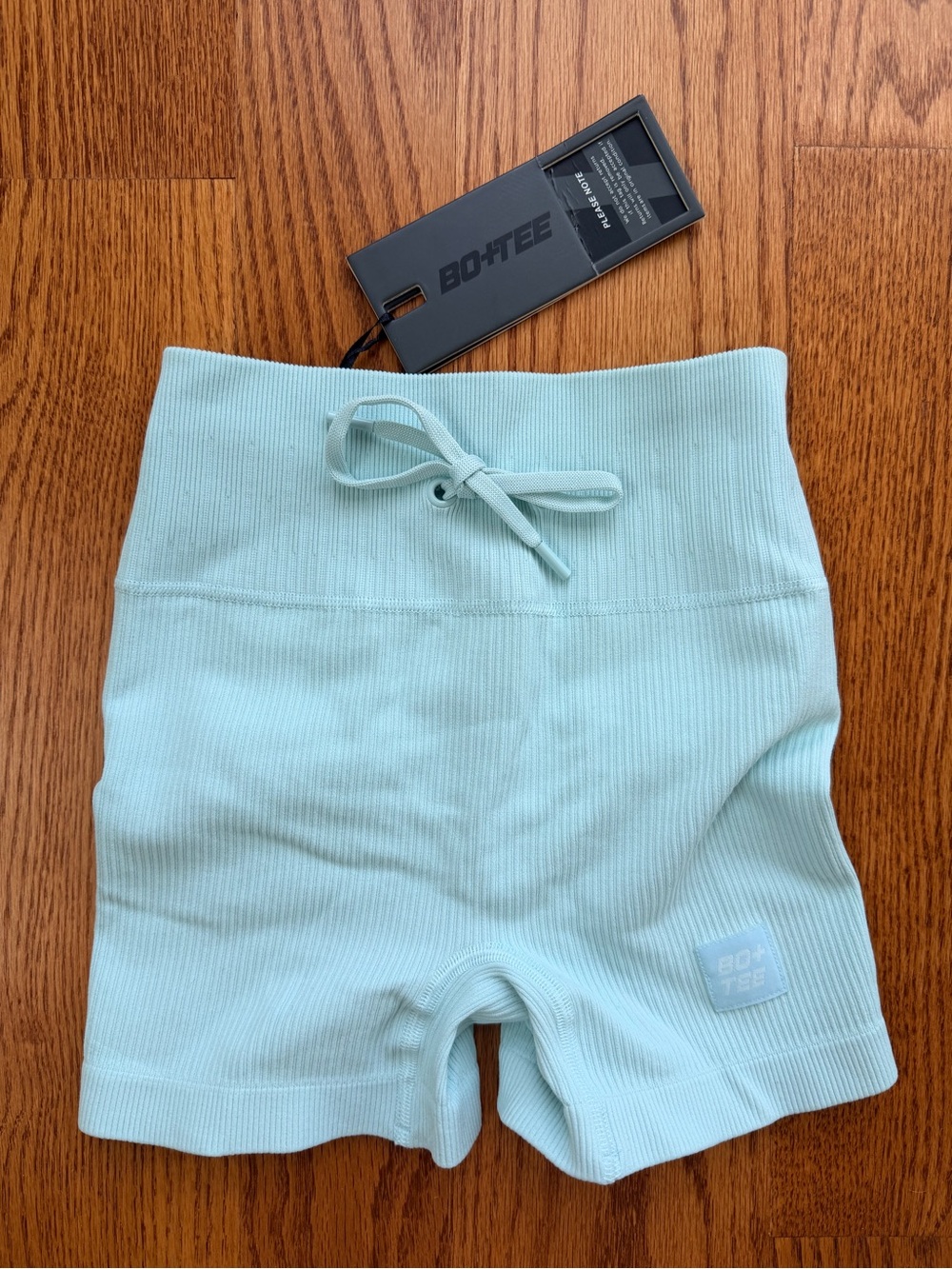 ✨ NWT Women’s Athletic High-Waist Light Blue/Mint Ribbed Shorts - XXS ✨